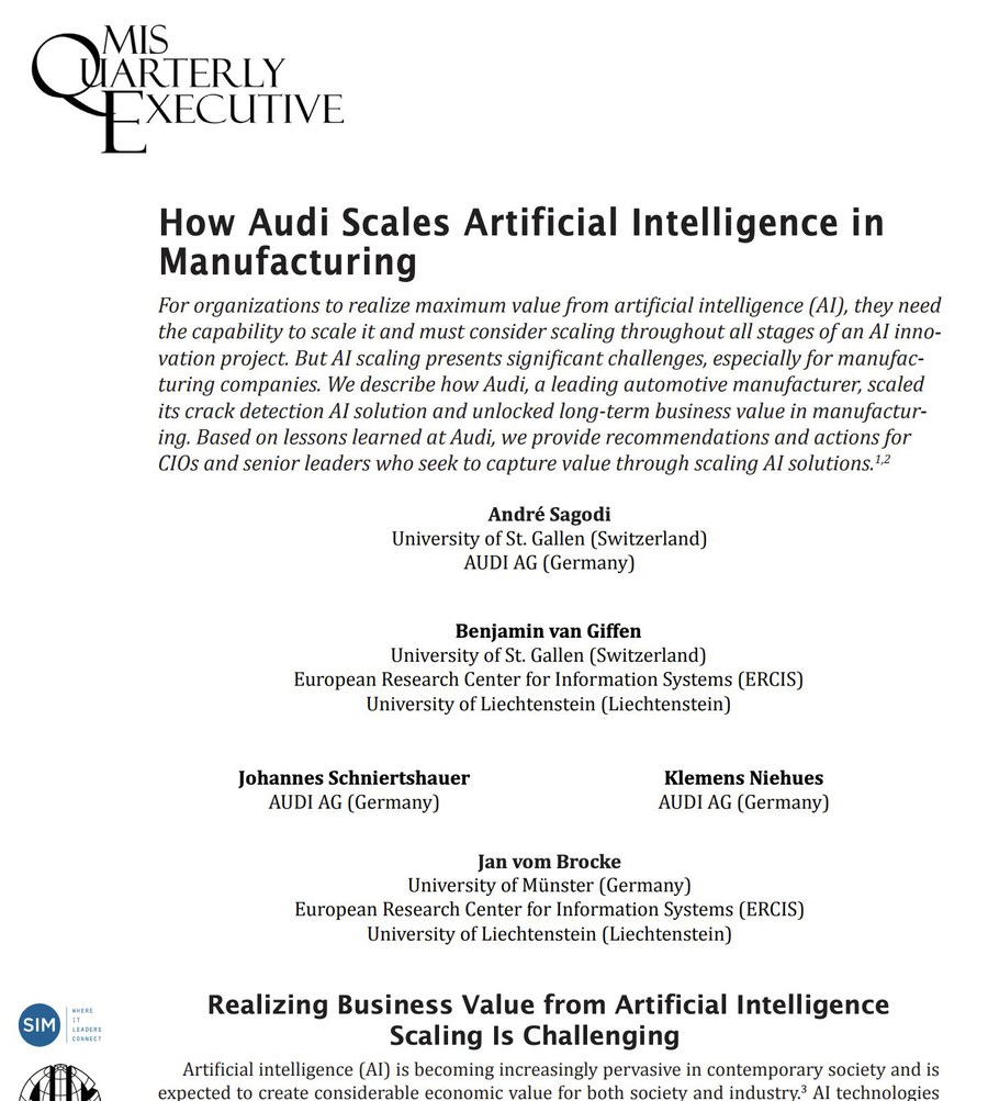 First page of the MIS Quarterly Executive article