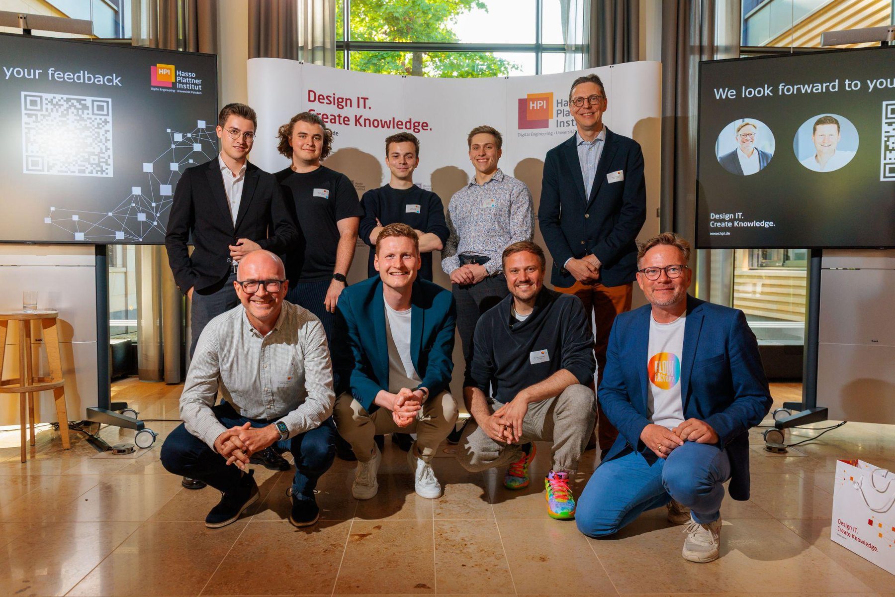 The Launch Labs team with Dr. Oliver Joeres, Hans Märtson and Gero Decker at the Trends and Concepts seminar at the Hasso Plattner Institute